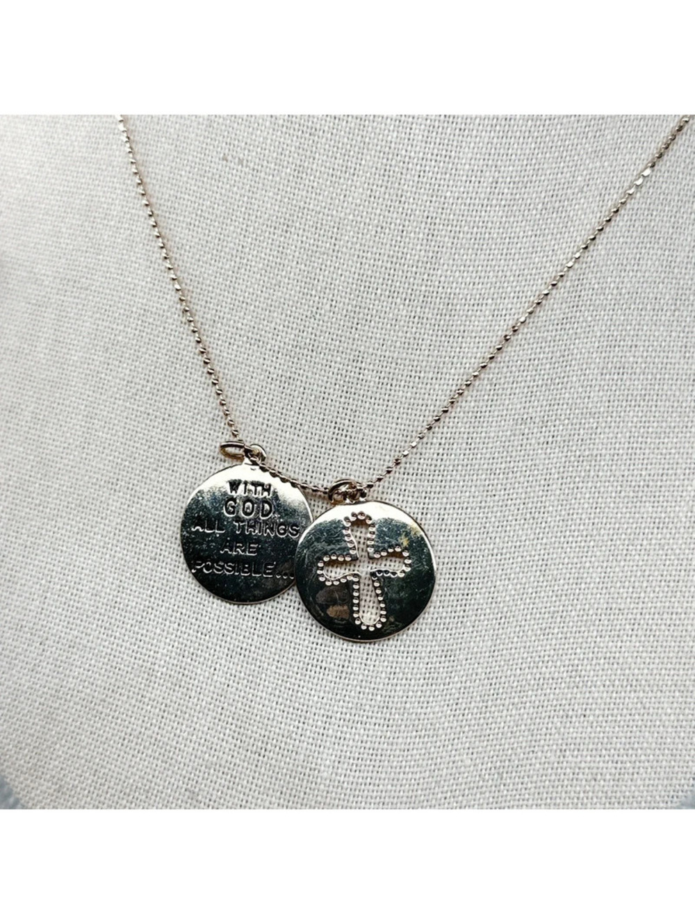 6249mc. Christian Cross Goldtone Necklace